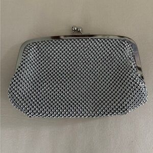 Jessica McClintock Silver Mesh Clutch